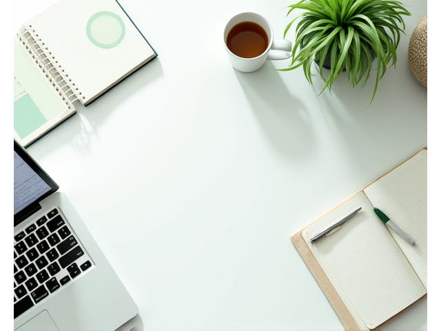 생산성 컨설팅 서비스를 상징하는 깨끗하고 정돈된 사무실 책상